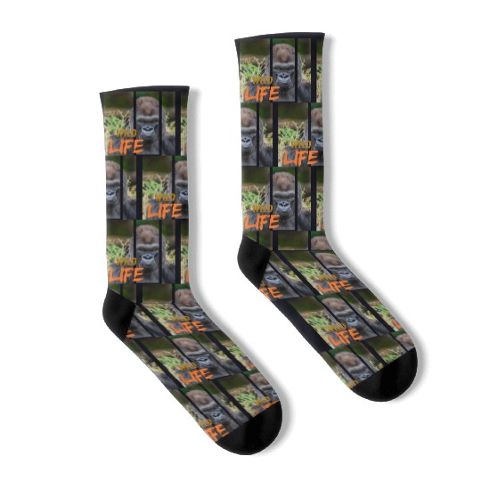 Gorilla Wildlife Portrait Socks