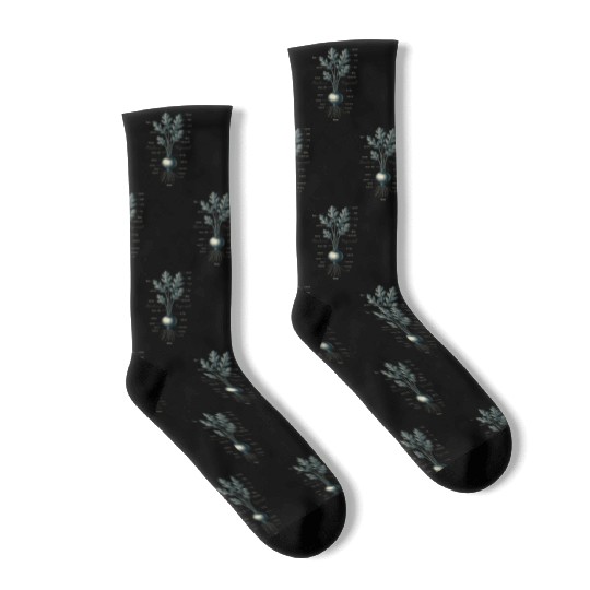 Illustrated Vegetable Cross-Section Design Socks