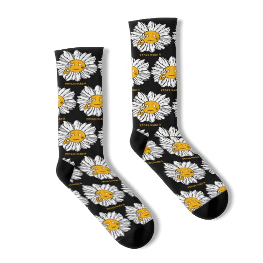 Peaceful Daisy Sunflowers Design Socks