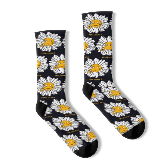 Peaceful Daisy Sunflowers Design Socks