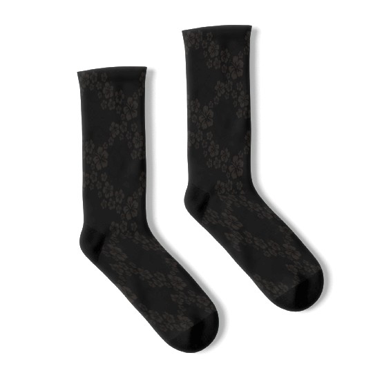 hibiscus blooms - black Socks