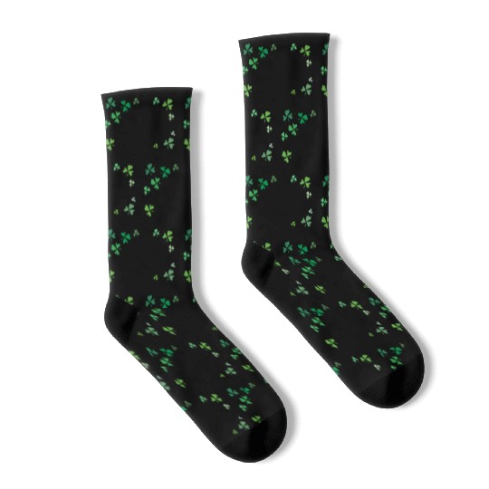 Dark green shamrocks, St Patrick's Socks
