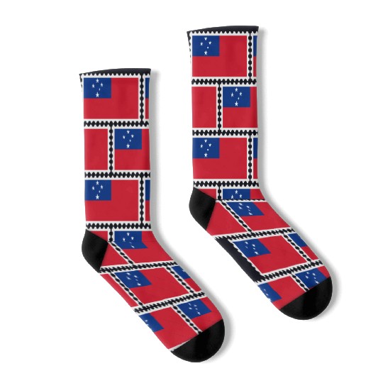 Samoa flag stamp Socks