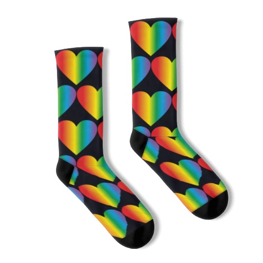 Lgbt rainbow heart, gay heart Socks