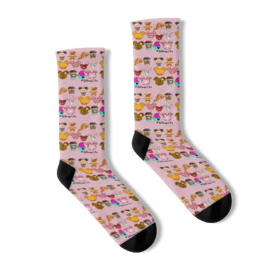 Disney life Socks, Disney Snacks Socks, Family Disney Trip Socks, Funny Disney Snack Socks