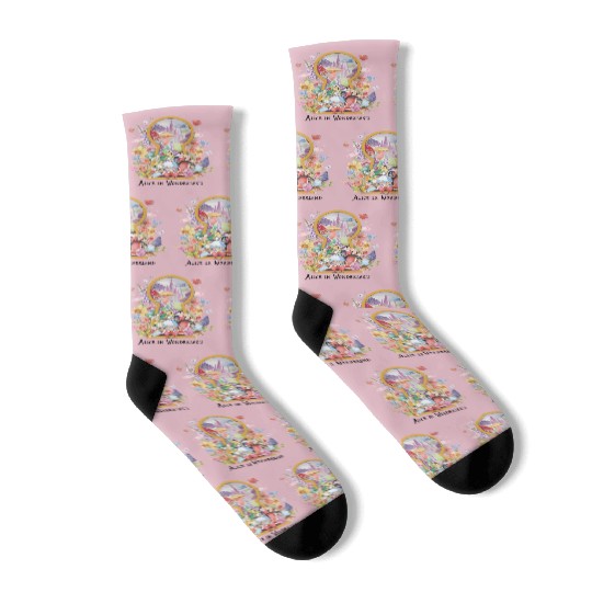 Alice In Wonderland Water Color  Socks,Retro Disney Socks, Disney World Socks,Disney Movie Socks, Disneyland Trip Socks
