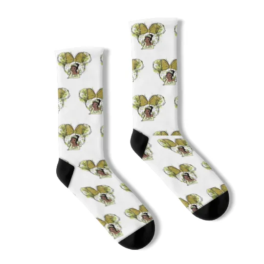 Tiana Disney Socks, Tiana Watercolor Socks, Tiana Princess Socks, Cute Tiana Socks.