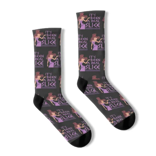 It's Been A Real Slice Socks Socks, Disney Megara Hercules Socks