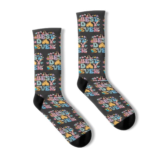 Disney Best Day Ever  Color Socks, Disney Family Socks, Disney