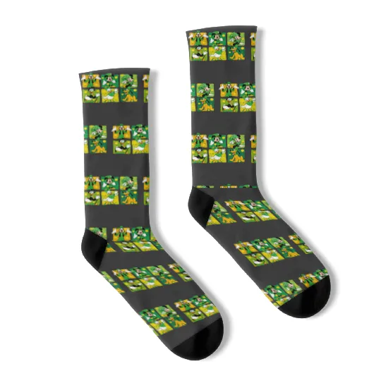Disney Mouse & Friends St Patricks Day Socks, Disney Mickey Socks, Disney St Patrick's Day