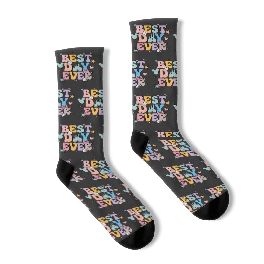 Disney Best Day Ever Socks, Disneyworld Family Socks, Disney Vacation Socks
