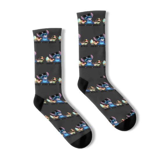 Disney Stitch Best Day Ever, Disney Snacks Socks, Stitch Snacks Socks