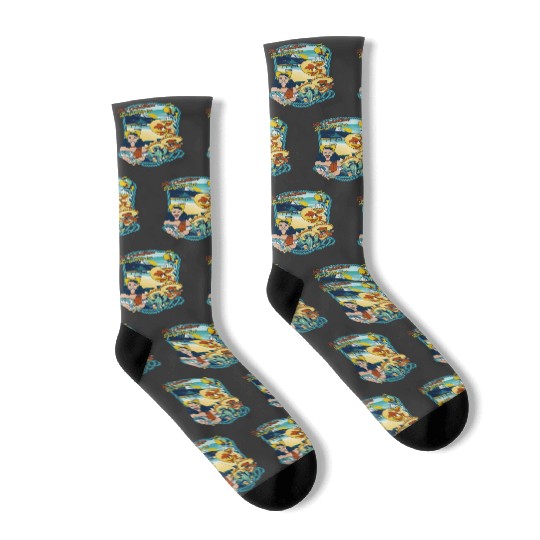 Latin American Disney Cartoon Three Caballeros Socks, Tres Caballeros Tours of Mexico Socks