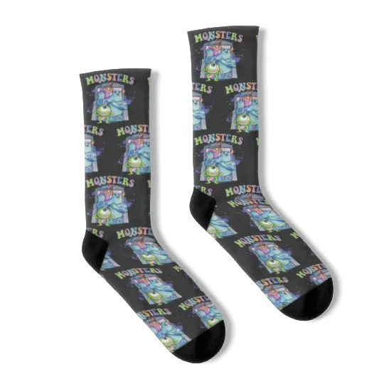 Colors Disney Monsters Inc Socks, Retro Monsters Inc Socks