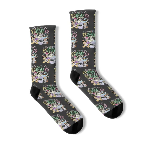 Disney Happy Easter Day Socks, Disney Easter Socks, Mickey And Friends Easter Socks