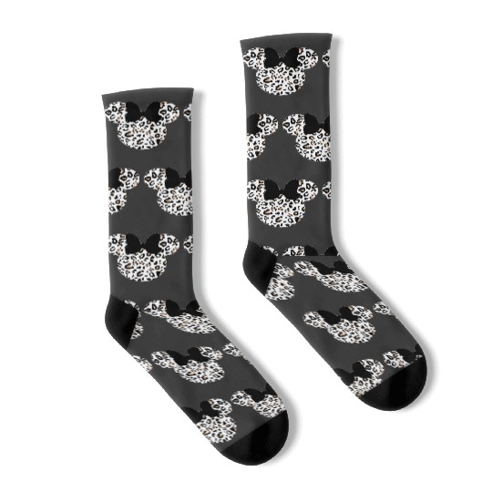 Leopard print Minnie Socks, Women's Disney Socks, Animal Kingdom Socks