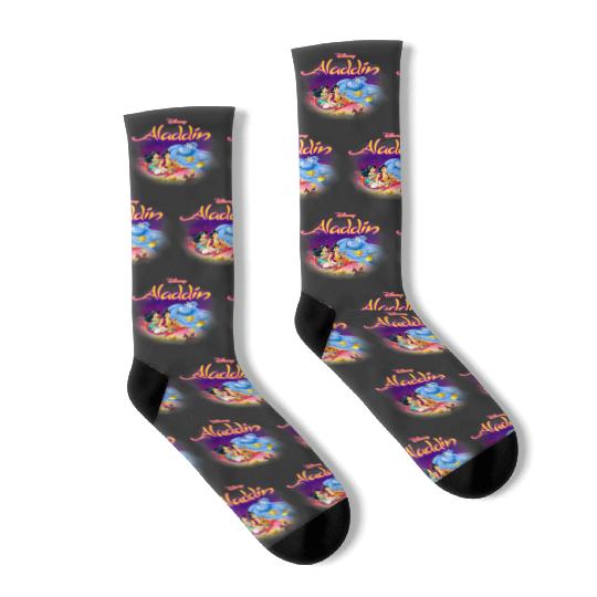 Disney Aladdin Faded Classic Movie Poster Socks