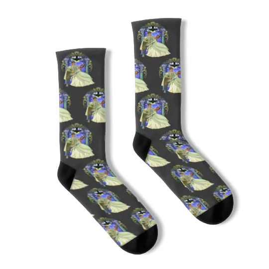 Disney Princess And The Frog Tiana And Naveen Portrait Socks