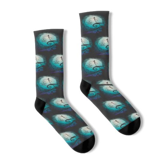 Disney Nightmare Before Christmas Jack Movie Logo Socks