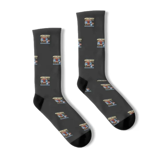 Disney Hercules Action Figure Poster Socks