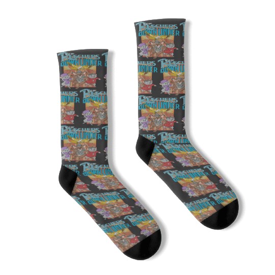 Disneyss The Rescuers Down Under Distressed Movie Cover Socks