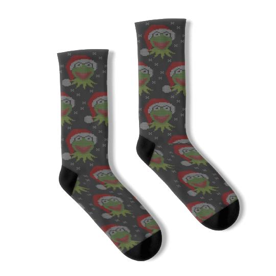 Disneyss The Muppets Christmas K the frog With Santa Hat Socks