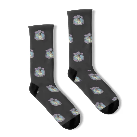 Disneyss Princess And The Frog Tiana Naveen Frog Glass Socks
