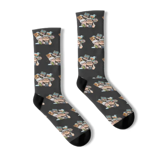 Adventure is Out There Disney Pixar Up Socks, Vintage Carl And Ellie Up House