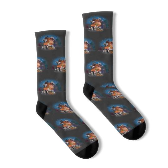 Vintage Mickey's House of Villains Socks, Retro Disney Halloween Socks, Disney Villians Halloween Party Tees, WDW Magic Kingdom Socks