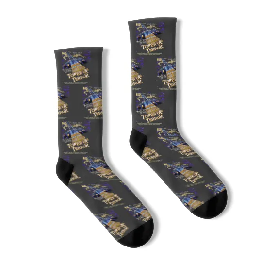Vintage Tower Of Terror Socks, Disney Rides Socks, Disneyworld Disney Socks, Hollywood Studios Socks