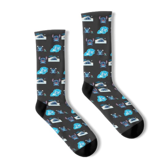 cute sleeping stitch Sticker, Stitch Eras Tour , Stitch Shirt, Disney Land Lilo and Stitch Socks