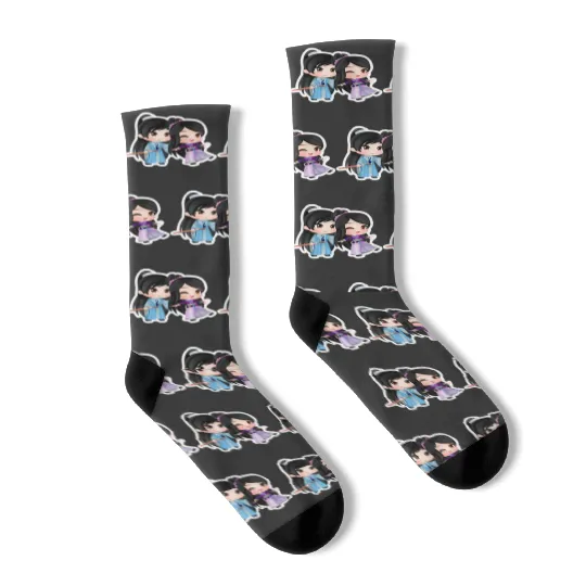 Warrior Princess Sticker4: Disney Mulan Anime Mushu, Mulan and Mushu Socks