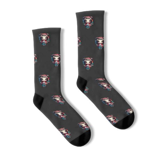 Purple Anime Girl Samurai and Dragon design  : Disney Mulan Anime Mushu, Mulan and Mushu Socks