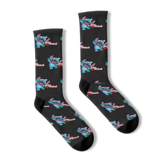 Best Stitch  For Merry Christmas 2020, Stitch Eras Tour , Stitch Shirt, Disney Land Lilo and Stitch Socks