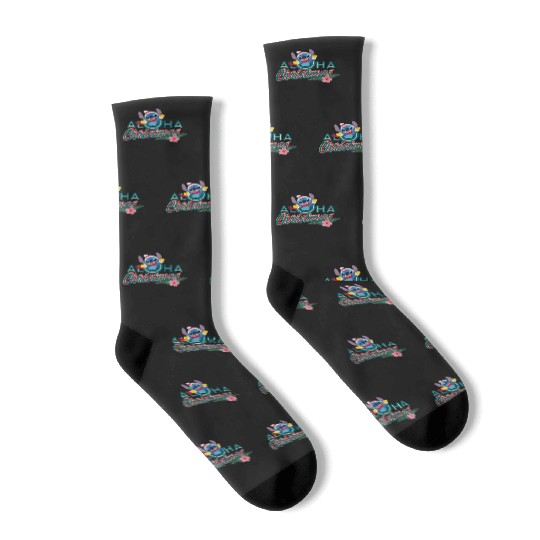 HappyBirthday StitchGifts Fans  , Stitch Eras Tour , Stitch Shirt, Disney Land Lilo and Stitch Socks
