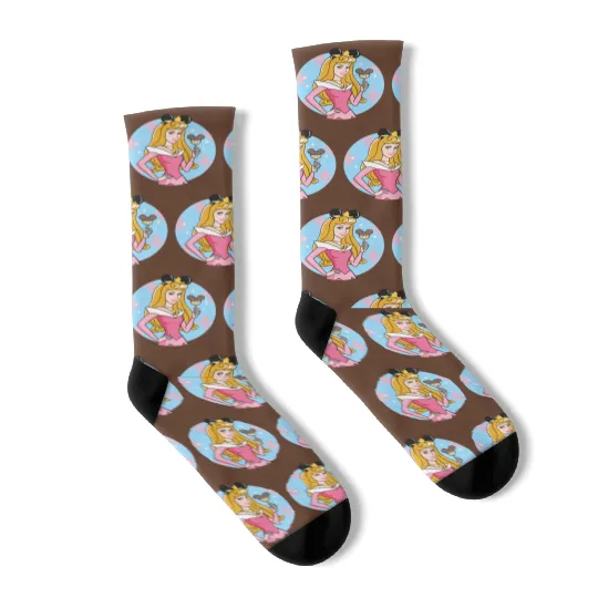 Sleeping Beauty Socks, Disney Aurora Socks, Sleeping Beauty Socks