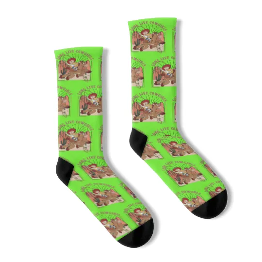 Vintage Disney Toy Story Jessie Socks, Long Live Cowgirls Western Vibe Socks, Disney Socks