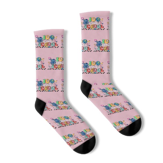 Stitch 100 Days Socks Disney Stitch 100 Days of School Socks