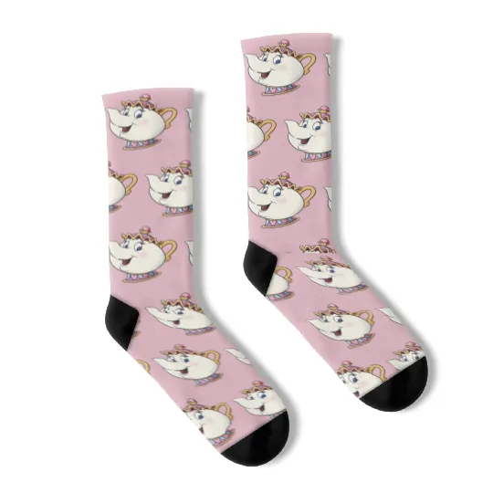 Mrs. Potts Socks, Chip Socks, Beauty And The Beast Socks, Enchanted Rose Socks, Disneyland Socks, Disney World Socks