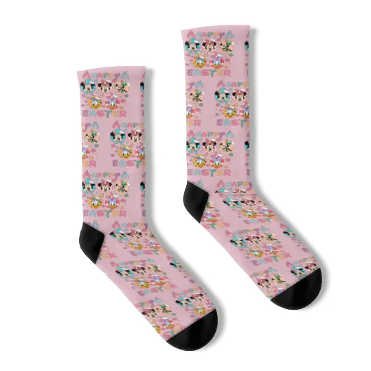 Happy Easter Day Socks, Mickey Easter Egg Socks, Mickey and Friends Disney Easter