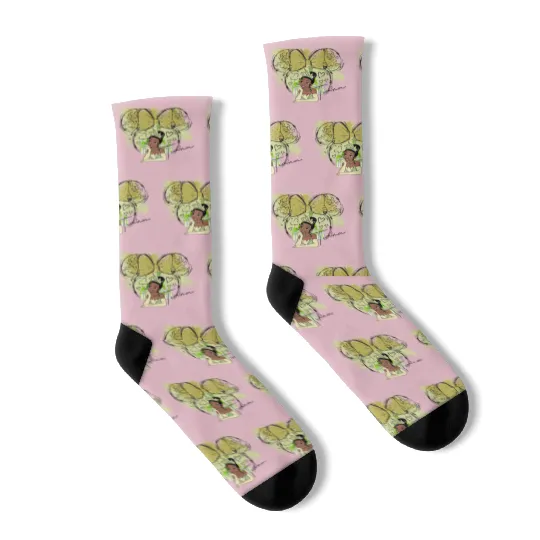 Tiana Princess Socks, Watercolor Disney Castle Socks, Disney Princess Socks,