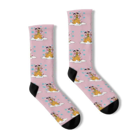 Disney Christmas Socks, Pluto Christmas Socks, Disney Pluto Socks