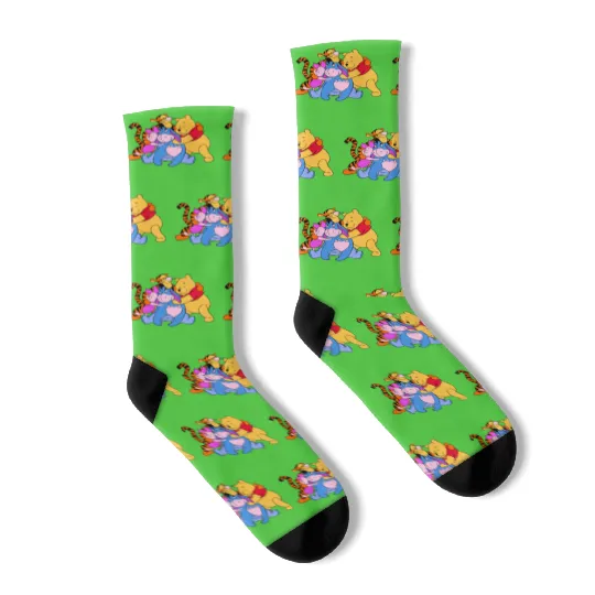 Winnie The Pooh And Friends Socks, Winnie The Pooh Socks, Disneyworld Family Matching Socks