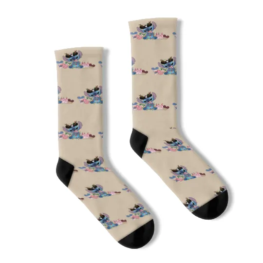 Discover Disney Stitch Snacks Socks, Kids Disneyworld Socks, Lilo and Stitch, Disneyworld Family Socks, Disneyland Socks