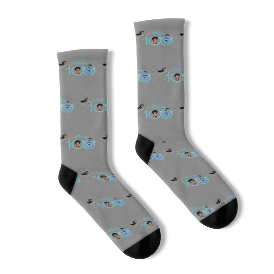 Disney 100 Anniversary Aladdin Jasmine Genie Socks