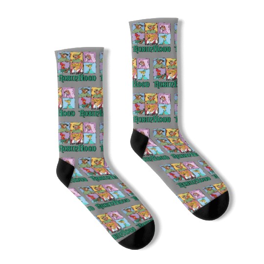 Retro Disney Robin Hood Characters Est. 1973 Socks