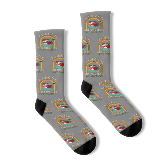 Retro 70s The Rescuers Bernard And Bianca Disney Socks, Rescue Aid Society Socks