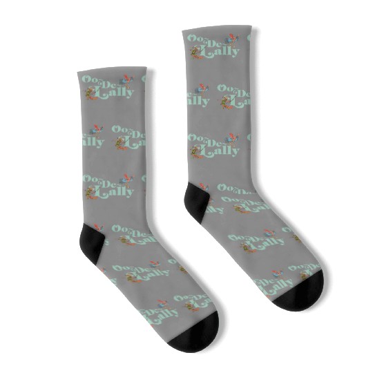 Disney Robin Hood Oo de lally Iconic Quote Chest Text Logo Socks
