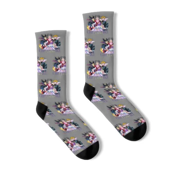 Chillin Like A Villian Socks, Disney Villians Halloween Villains The Evil Tour Socks