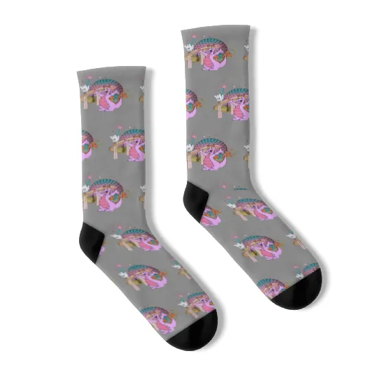 Disney Dragon Figment Socks Epcot Figment Socks, Mascot Figment Socks